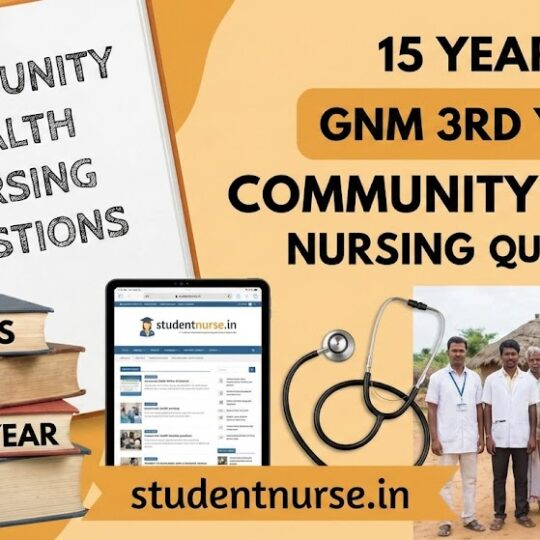 gnm 3rd year 15 years wbnc questions